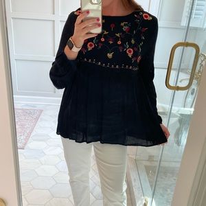 Black embroidered shirt